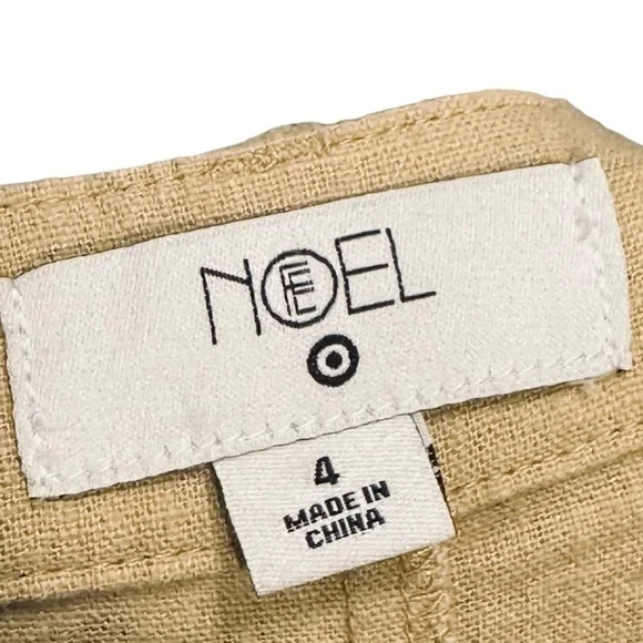 ✌️Fe Noel Pleated Boho Linen Blend Balloon Lantern Pants Tan women’s 4 lagenlook